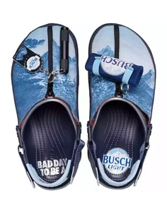 Busch Beer X Crocs Classic All Terrain Clogs for Men & Women Koozie Bottleopener - Picture 1 of 6