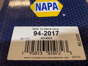 NAPA 94-2017 CV Drive Axle (NEW) - Picture 1 of 1