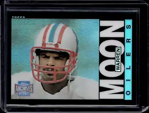2001 Topps Archives Reserve #1 Warren Moon 1985 Refractor RC Reprint NM-MINT - Picture 1 of 2