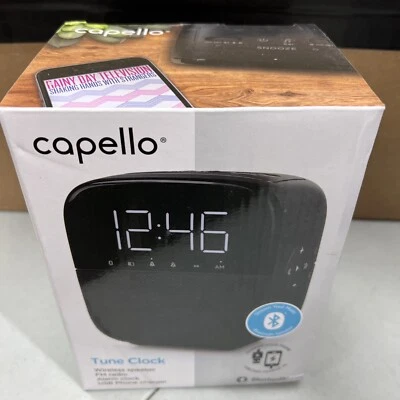 CR60 Tune Clock Radio with Bluetooth Speaker - Black - Capello - Image 1 of 3