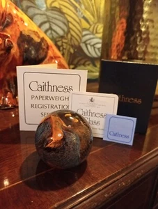 Caithness Scotland Blaze Vintage Glass Paperweight Box - Picture 1 of 4