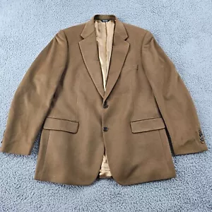 Haspel Blazer Mens 44L Long Tan Cashmere Suit Sport Coat Jacket 2 Button Soft - Picture 1 of 15