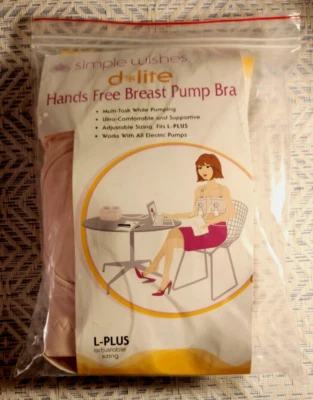 ПРОСТЫЕ ПОЖЕЛАНИЯ d-lite руки бесплатный молокоотсос бюстгальтер размер L-плюс регулируемый розовый новый в упаковке - Изображение 1 из 4
