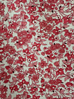 Vintage Cotton Feed Sack Fabric - Dense Pink Lilies, Tulips & Daisies