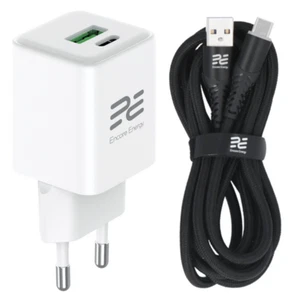 Zasilacz GaN 30W USB-A USB-C QC PD Encore Energy MD-3083Z + USB-A USB-C kabel 2m - Zdjęcie 1 z 11