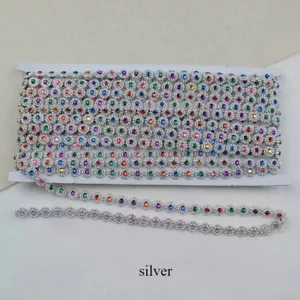 9 m cristallo lucido strass catena bordo accessorio cucito fai da te materiale retrò - Foto 1 di 9
