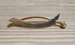 Antike Brosche Gold Farbig Steine Emalie Trachtenschmuck Retro Design Vintage - Bild 1 von 8