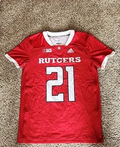 Maglia Adidas Rutgers Scarlet Knights Lacrosse 2021 #21 Taglia Large NUOVA! - Foto 1 di 8