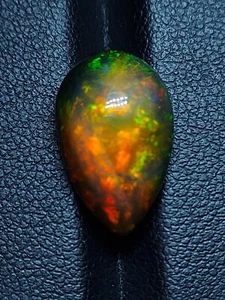 Top grade black opal cabochon - loose natural welo Opal gemstone 6.15 CTS - Picture 1 of 10