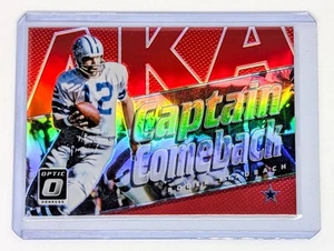 2017 Donruss Optic AKA Red Prizm #1 Roger Staubach /99 Dallas Cowboys HOF - Foto 1 di 2
