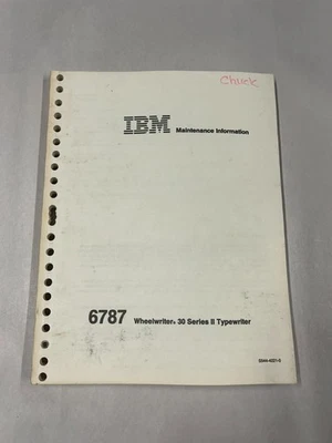 Manual de mantenimiento de máquina de escribir IBM 6787 Wheelwriter 30 Series II S544-4221-0 Foto 1 de 2