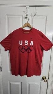 Nike Swoosh EE. UU. Sportstee Beijing 2008 Juegos Olímpicos Hombres XL Rojo Camiseta Atlética - Imagen 1 de 10