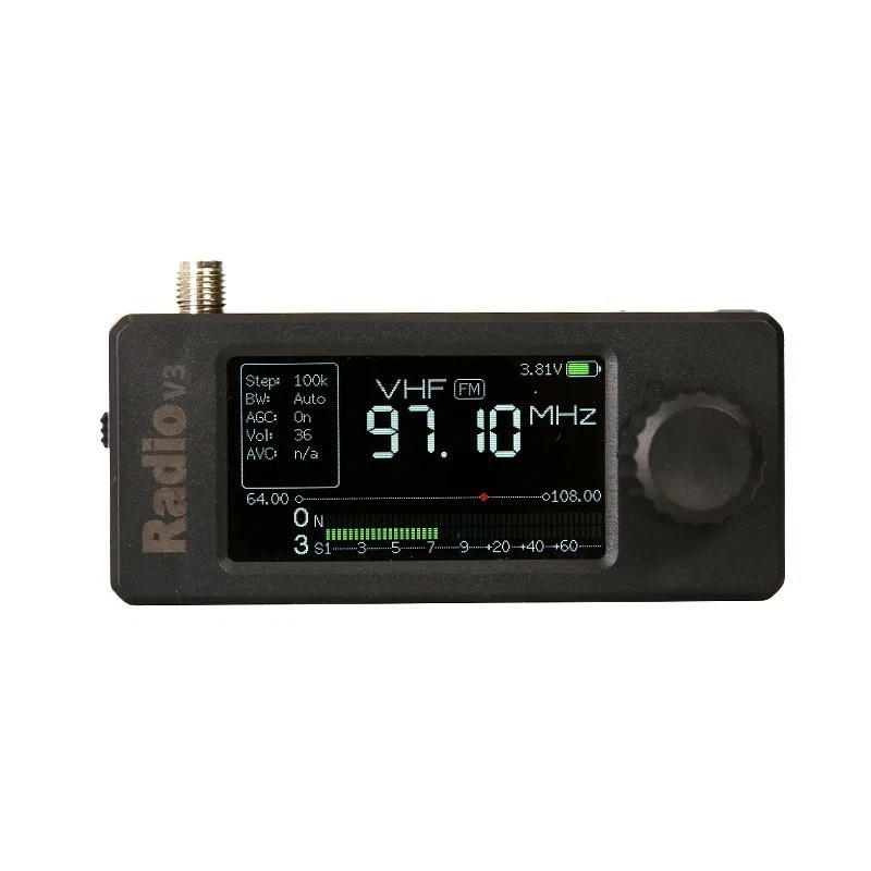 New V3 Version SI4732 Mini ATS Radio Receiver LSB USB AM FM All Band W/ ABS Case