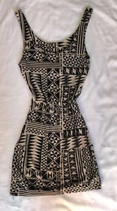 Edge Jorge Clothing Size 8 Dress Bodycon Geometric Aztec Black Fitted Mini Women - Picture 1 of 4