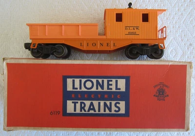 LIONEL POST WAR 6119-25  D.L.&W. WORK CABOOSE-1956 ORIG. BOX-BEAUTIFUL! $14 SHIP - Image 1 of 4