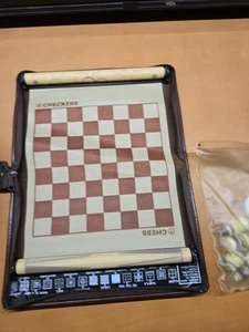 Chess Checkers Globe Master Game 15 Games In One Magnetic-Style w Case Vintage - Picture 1 of 24