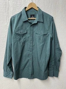 Prana Shirt Green Long Sleeve Button Down Performance Hiking Men’s Medium - Picture 1 of 6