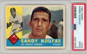 1960 Topps Sandy Koufax #343 PSA 2 NEW LABEL VINTAGE BASEBALL HOF DODGERS - Picture 1 of 3