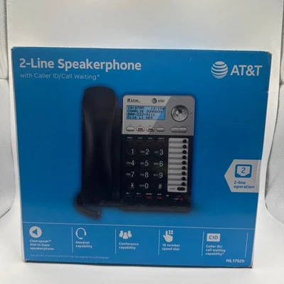 AT&T Corded Telephone with Caller ID - Silver/Black (AT ML17929) - Image 1 of 3