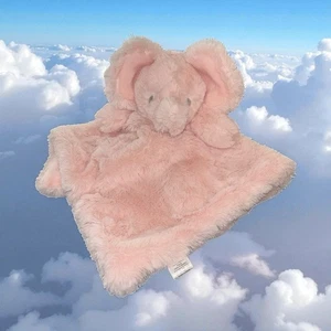 Oobles Pink Elephant Rattle Plush Lovey Fluffy Baby Security Blanket 14 in - Picture 1 of 12