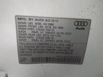 Bolsa de aire para conductor rueda delantera sin línea S compatible con 11-15 AUDI Q7 1149390 Foto 1 de 4