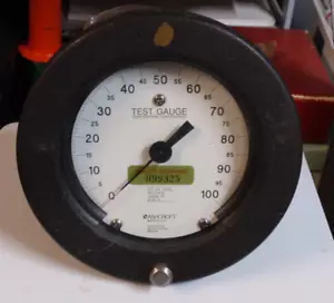 Vintage Ashcroft TEST GAUGE Temp. Compensated 0-100 Fuel - Picture 1 of 9