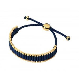 LINKS OF LONDON Ladies Friendship 925 Gold Vermeil Navy Bracelet NEW RRP190