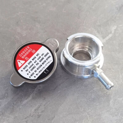 Aluminum Weld On Radiator Filler Neck - 32mm / 1.25" ID with Radiator Cap - image 1 of 4