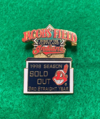 Vintage Cleveland Indians 1998 Season Sold Out Chief Wahoo Pin Jacobs Field RARE - Image 1 of 3