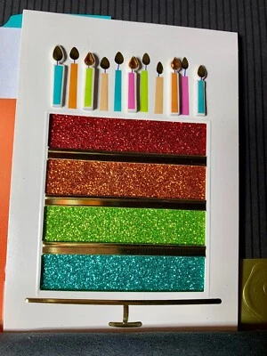 TAILORMADE Happy Birthday Card! Stunning Sparkling Birthday Cake! Make a Wish!