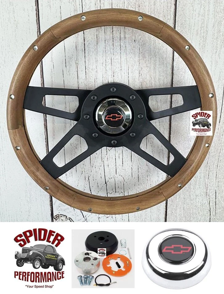 82-94 S-10 Blazer S-10 Pickup Volante Madera PAJARITA ROJA 13 1/2" NOGAL II Foto 1 de 4