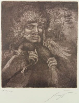 ERNST FUCHS ORIG. RADIERUNG VOGELFRESSER 1976 Signiert - Bild 1 von 3