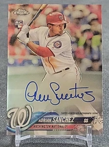 2018 Topps Chrome Rookie Card Auto RC Adrian Sanchez Washington Nationals - Picture 1 of 2