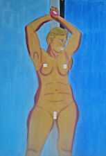 Unikat Mooseart Akt erotisches Gemälde Ölpastell auf Papier ca.70x100cm Original