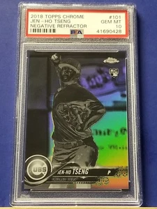 Jen-Ho Tseng - 2018 Topps Chrome Black and White Negative Refractor PSA 10 - Picture 1 of 2