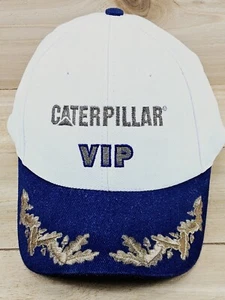 Vintage CAT Caterpillar Hat Cap Strap Back VIP Gold Leaf Scrambled Eggs Trucker - Picture 1 of 10