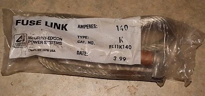 MCGRAW EDISON Fuse Link FL-11-K-140, 140A, FL11K140, 140 A, Type K - Image 1 of 2