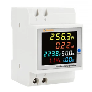 Contatore Energia Elettrica,6 in 1 Digitale,Ac40-300V 100A Amperometro Voltmetro - Foto 1 di 12