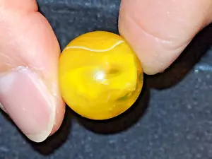 CAC Electric Yellow Striped Transparent 5/8" Vintage Marble - Picture 1 of 23
