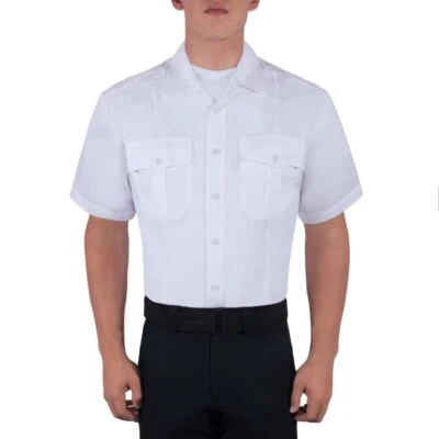 Uniforme de policía azul camisa manga corta poli con cremallera 8610-Z Foto 1 de 4