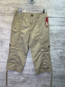 Merona Capris Womens 8 Super Cargo Crop Cotton Khaki Mid Rise Fit 1 - Picture 1 of 13