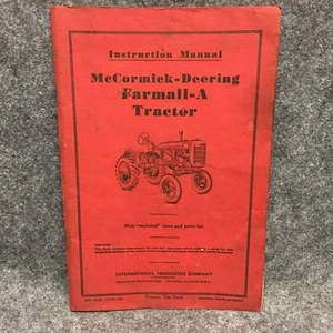 1940 Original McCormick-Deering Farmall-A Tractor Instruction Manual Guide 35646 - Picture 1 of 6