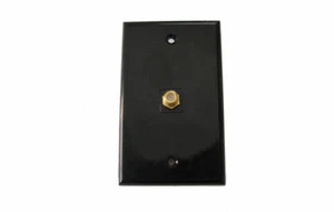 Placa de pared tipo F 1 puerto de una sola banda Keystone coaxial hembra a hembra negra - Imagen 1 de 1