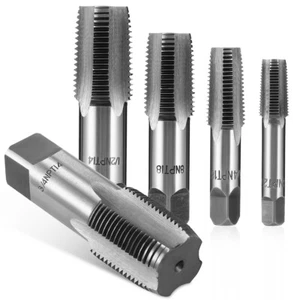 5 Pcs Npt Tap Set Npt Pipe Tap 1/8, 1/4, 3/8, 1/2, 3/4 Screw Thread Taps Set - Picture 1 of 11