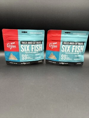 ORIJEN Original (2)pks 1.25 Natural Saludable EE. UU. Golosinas Liofilizadas para Gatos 6 Pescados Foto 1 de 2