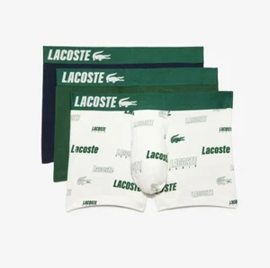 Pack de 3 calzoncillos Lacoste Cotton Stretch Ultra Comfortable Trunk verde blanco - Imagen 1 de 2