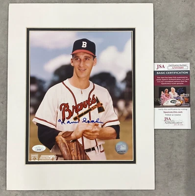 Warren Spahn Signed & Matted 8x10 Photo JSA Certified MLB Boston Braves HOF '73! - Image 1 of 4