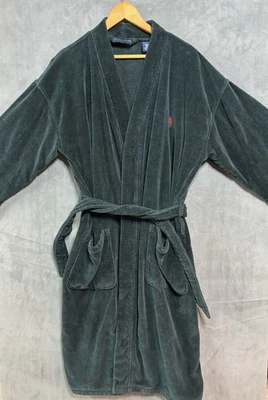 De Colección Polo Ralph Lauren Bata de Terry Francés S/M Para Hombres Verde Algodón Cinturón Foto 1 de 4