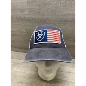 Ariat Hat USA Flag Logo Patch Shield Trucker Mess Adjustable Snap Back - Picture 1 of 9