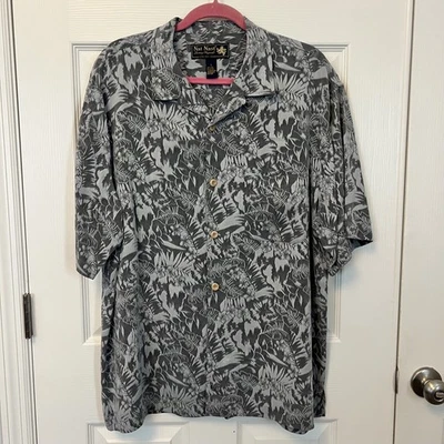 NAT NAST Silk Tropical Aloha/Hawaiian Short Sleeve Button Up Shirt Men's size L - Image 1 of 4